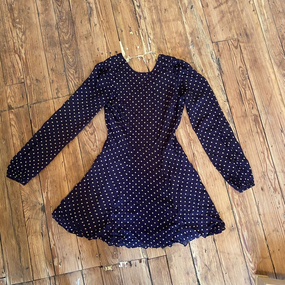 Reformation polka dot mini dress